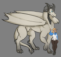 Tristan and Wy'Anne Erayin by ronnie92 - dragon, female, male, feral, human, ref, reference