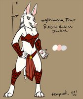 Wylhimena Frost - Ref Sheet - Done by ElectriCat by KarouWS - female, jackal, armor, albino, armored