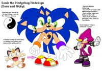 Sora and Nicky Reference Guide by HeartinaRosebud - boy, male, hedgehog, multifurry, sonic, siamese twins, sonic the hedgehog, conjoinment, two heads, twin brothers, conjoined twins