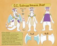 It's-A-ME! :D  by GCFardragg - dragon, male, reference sheet, feral, pink, white, general, cape, earrings, general furry art - tame, biped, male solo, epaulets
