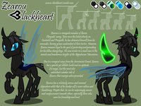 Zearou "Blackheart" - Character Reference Sheet by zearoupon3 - male, reference sheet, my little pony, changeling, mlpfim, zearoupon3