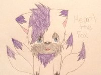 My new character!  by Julesthekitty - fox, male, kid, blue eyes, four tails, purple white and black fur