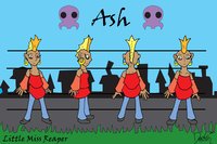 Ash Character Sheet by Dracktin - girl, female, human, little, character, sheet, ash, reaper, ashley, miss