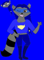 Genesis Cooper by SnowyJeleciaHusky - female, raccoon, anthro, daughter, foxcoon, sly cooper