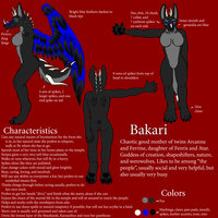 Bakari Character Sheet by Bakari - female, werewolf, reference, goddess, nguar