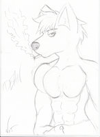 Dean by Daneben - wolf, male, muscle, smoker