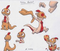 Shira Reference by Violyte - cute, female, pants, pokemon, lizard, dark, baby, type, oc, hoodie, fighting, hatchling, f, scrafty, pantslizard, scraggy, shira, marshall, zugguru