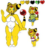 Pokesona Amphy by Popalopolis - female, pokemon, ref sheet, ampharos