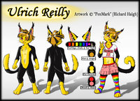 Comm: Ulrich Character Sheet by PenMark - yellow, cat, feline, male, stockings, piercings, commission, gay, reference sheet, skirt, rainbow, character sheet, black, caracal, clean, femboi, commissions, ref sheet, femboy, earrings, richard, sfw, clean art, sales, penmark, penmarkfurry, richardhaigh, haigh, richardah, richard haigh, homoflex, yellow and black, pendi