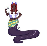 Olwen the Neko-Lamia by Nezumi - female, hybrid, snake, naga, taur, curvy, big breasts, wide hips, lamia, nekomimi, neko-lamia, olwen, neko-naga