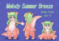 Melody Summer Breeze by eeveefan - dragon, cute, girl, female, teen, furry, furred dragon, female/solo, eeveefan