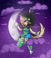 {YCH} Moon Wolf by HeartsSpine - cute, wolf, moon, anthro, sonic, anthropomorphic, mobian