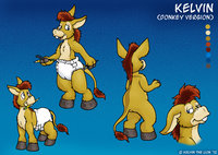 Kelvin the Donkey character sheet by KelvinTheLion - diaper, male, donkey