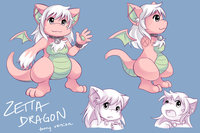 Zetta Dragon Toony Ref [NON-CANON] by Zettadragon - dragon, feline, hybrid, character sheet, herm, hermaphrodite, character reference