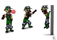 Skidderz Poses by Tokky - male, pants, hyena, camouflage, camo, hanging, wedgie, sagging, rap, rapper, bubble gum, rapping, hanging wedgie, sag, sagger, camo pants, camouflage pants, sagging pants