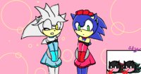 mephiles and shadows maids-remake by Echo3Sapphire - femboy, maid, sonic the hedgehog, nosebleed, shadilver, sonadow, shadow the hedgehog, silver the hedgehog, mephliver, mephonic, mephiles the dark