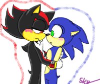 Sonadow-Hug by Echo3Sapphire - boy, love, hug, sonic the hedgehog, sonadow, shadow the hedgehog