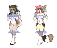 Adoptables Only Paypal {Open} by HeartsSpine - dog, cute, cat, waitress, pink, brown, animals, paypal, antrho, anthro wolf, $$, usd, hensa