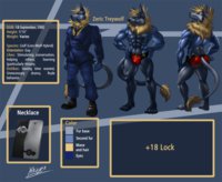 Zeric Treywolf Reference Sheet (Clean Version) by Zeric - male, sheet, reference, hybrid), liolf, (lion-wolf
