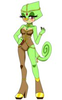 leina stormwild by supernovacomet - chameleon, sonic fan character, female herm