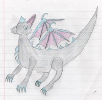 Crimburn the Dragon by retrodragon - dragon, male, silver