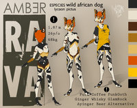 RAVA, Amber [OC] by MockingBird - female, canine, bird, original, anthro, goth, beer, sale, rock, character, punk, coffee, oc, canid, whisky, glam, mocking, wild african dog, mockingbird