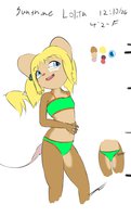 Sunshine Lolita  by kamperkiller - female, mouse, loli, bikini, young, scar, blond, jerboa, twin tails