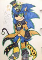 Sonic as Bill by VoNN3s - male, hedgehog, sonic, gravity falls, bill cipher, billcosplay