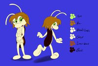 Beta the Roach Ref by CPCTail - female, character sheet, insect, beta, original character, roach