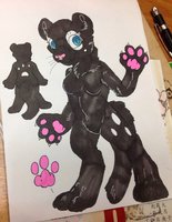 V-panther old ref ( full color of her ) by VoNN3s - female, panther, oc, fursona