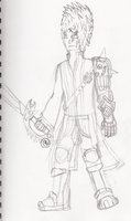 Tyler (Character) by Aquazero - sketch, sword, male, human, character, tyler