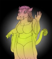 Hippopotamus / Sugar Glider Hybrid - Rough Sketch by Meridianbat - female, underwear, chubby, fluffy, modelling, marsupial, bbw, fashion, hippopotamus, sugar glider, ungulate, sugarglider, plus sized