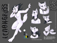 Lemongrass Reference sheet by Kyma - female, wolf, grass, character, sheet, reference, kyma, lemon, famle, lemongrass