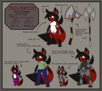 Milla Nightfire - Reference [2016] by Nightfire - fox, female, vixen, spear, armor, fantasy, vulpine, battleaxe, milla, milla nightfire