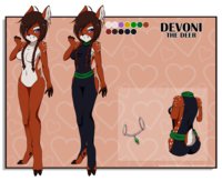 Devoni Parker by BluePawVI - female, anthro, deer, furry, sheet, reference