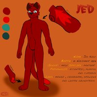 Jed reference by Jedader - feline, male, panther, character, sheet, reference