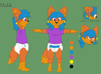 Malik Model Sheet ( diapers) by Friar - babyfur, diaper, fox, cub, male, fennec, diapers, clean, babyfurs, shirt, fennec fox, earrings, diaperfur, diaperfurs, astrology