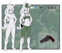 Alice Hopper by BluePawVI - female, rabbit, muscular, anthro, military, furry, sheet, reference