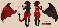 Sona Reference Sheet - SFW by ameliawhired - dragon, cute, female, reference sheet, sexy, character sheet, herm, hermaphrodite, solo, reference, dragoness, looking at viewer, female herm, herm/solo