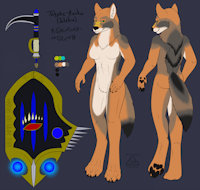 The Godwalker by Bakari - female, wolf, werewolf, coyote, anthro, paladin, weapon, scythe, shield, cleric, nguar