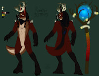 The Archdruid by Bakari - wolf, male, werewolf, cervine, druid, antlers, weapon, staff, chimera, nguar