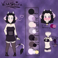 -Kushiira Reference- by KuroNekoKimi - cute, female, sexy, cow, kemonomimi