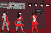 Gabriella Character sheet by gpainbringer55 - naked, fox, female, muscles, furious, charactersheet