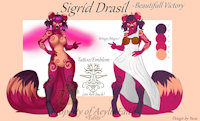 Sigríd Drasíl (Virgo) by AeylinFaith - female, red panda, reference sheet, ref, reference, f, ref-sheet