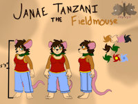 Janae Tanzani Ref Sheet by Foxboy591 - female, reference sheet, field mouse