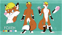 Reference Sheet for Foxeh by Foxeh - fox, male, reference sheet, blonde, pink, foxes, referance, foxeh