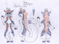 Adeline by Wubbins - female, squirrel, hybrid, reference sheet, giraffe