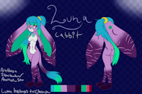 Luna Cabbit (clean) by Chocochu - cabbit, female, reference sheet, gem, gem cabbit