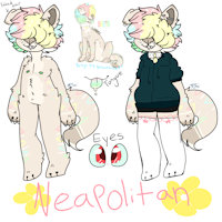 Neapolitan Ref by Deerlordy - dog, cute, character sheet, dude, coyote, sprinkles, icecream, pastel, ref, oc, coydog, reference, referencesheet, demiboy