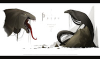 Pazru by Raysh - monster, creature, blood, teeth, spirit, creepy, rock, stone, hair, ghost, scary, maw, concept, lore, coal, wight, yaraga, pazru